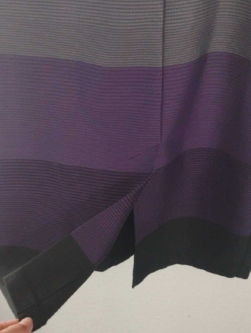dressbarn Grey and Purple Striped Pencil Skirt - Picture 2 of 5
